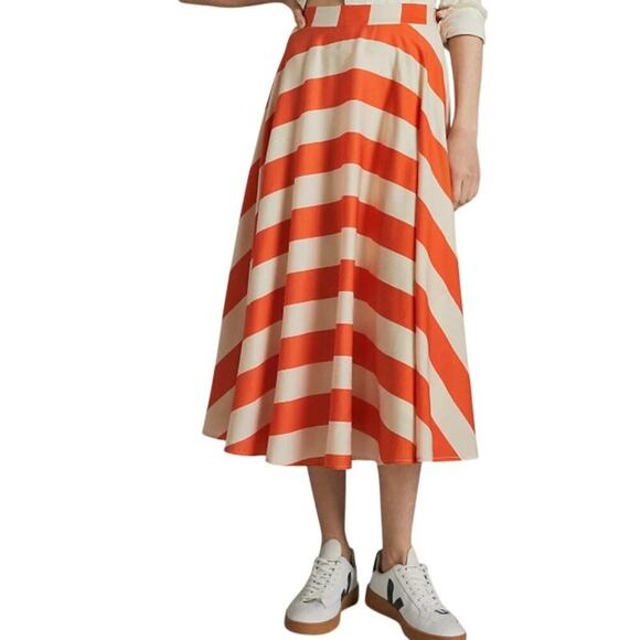 MARE MARE X ANTHROPOLOGIE  IISA STRIPED‎ MIDI SKIRT SIZE L/P - Picture 7 of 7